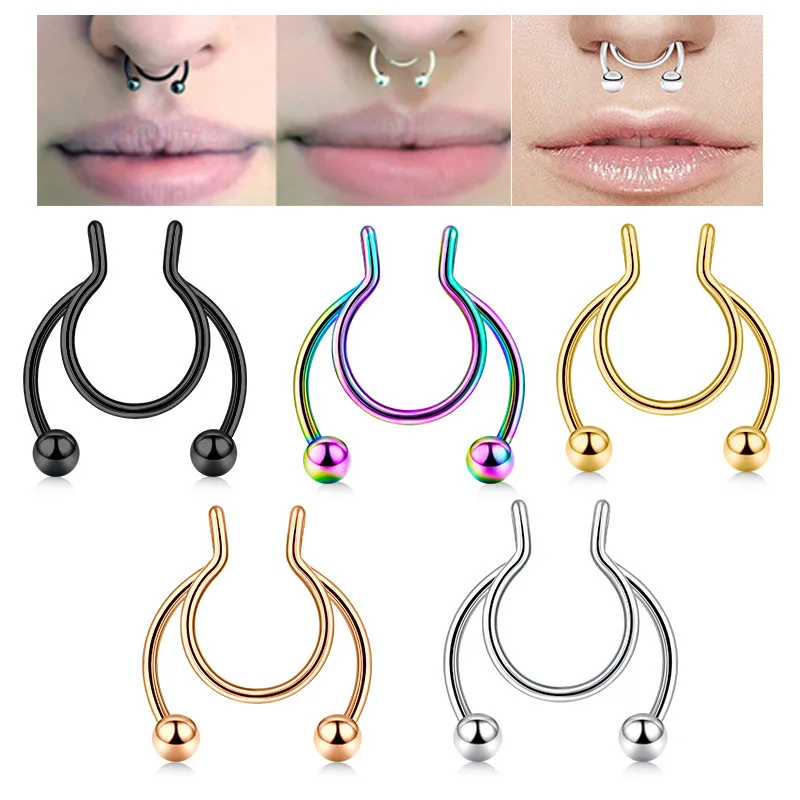 Body Jewelry Septum - U-vormige nep-neusring hip hoepel septum rock