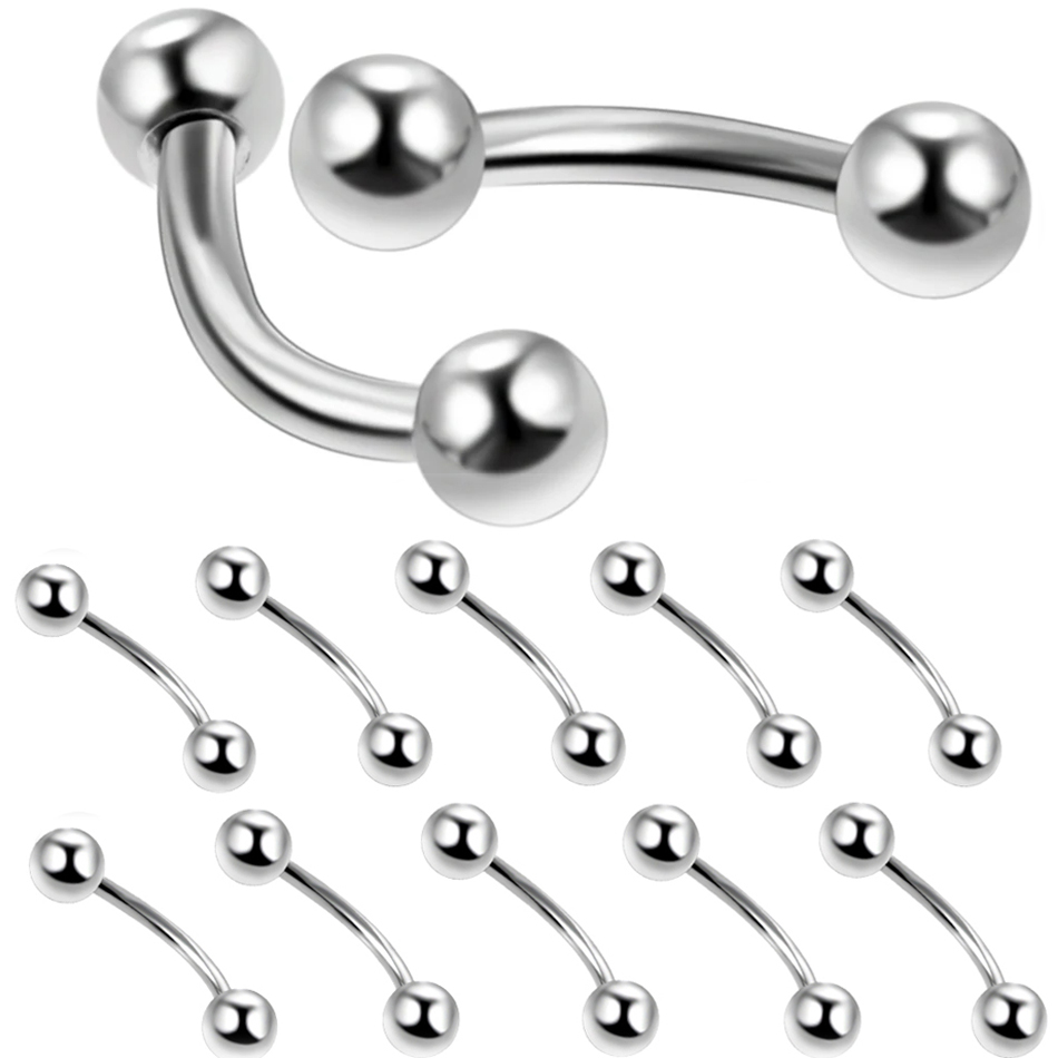 Rook Curved Barbell - 10 stks/partij Staal Wenkbrauw Banaan Piercing