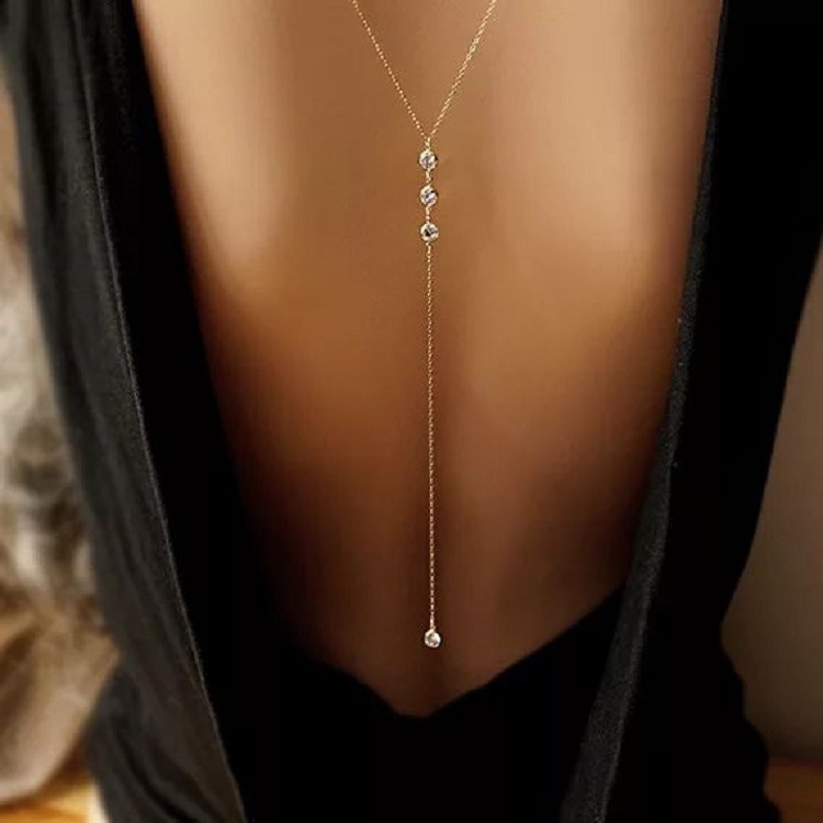 Body Jewelry Beach - Nieuwe Strass Sexy vrouwen Terug Ketting