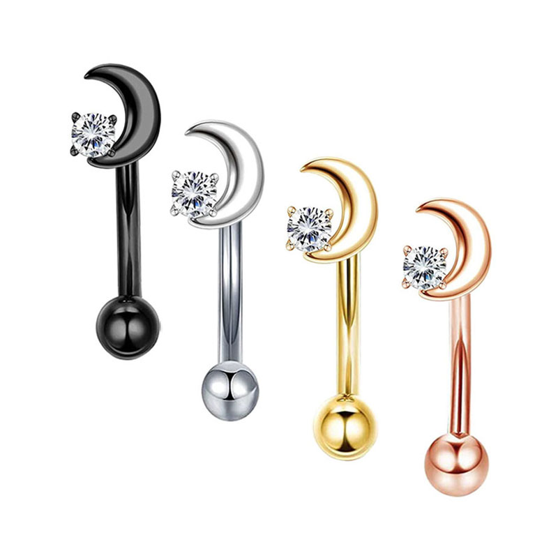 Rook Curved Barbell - 16G Rvs Rook Daith Oorbellen voor
