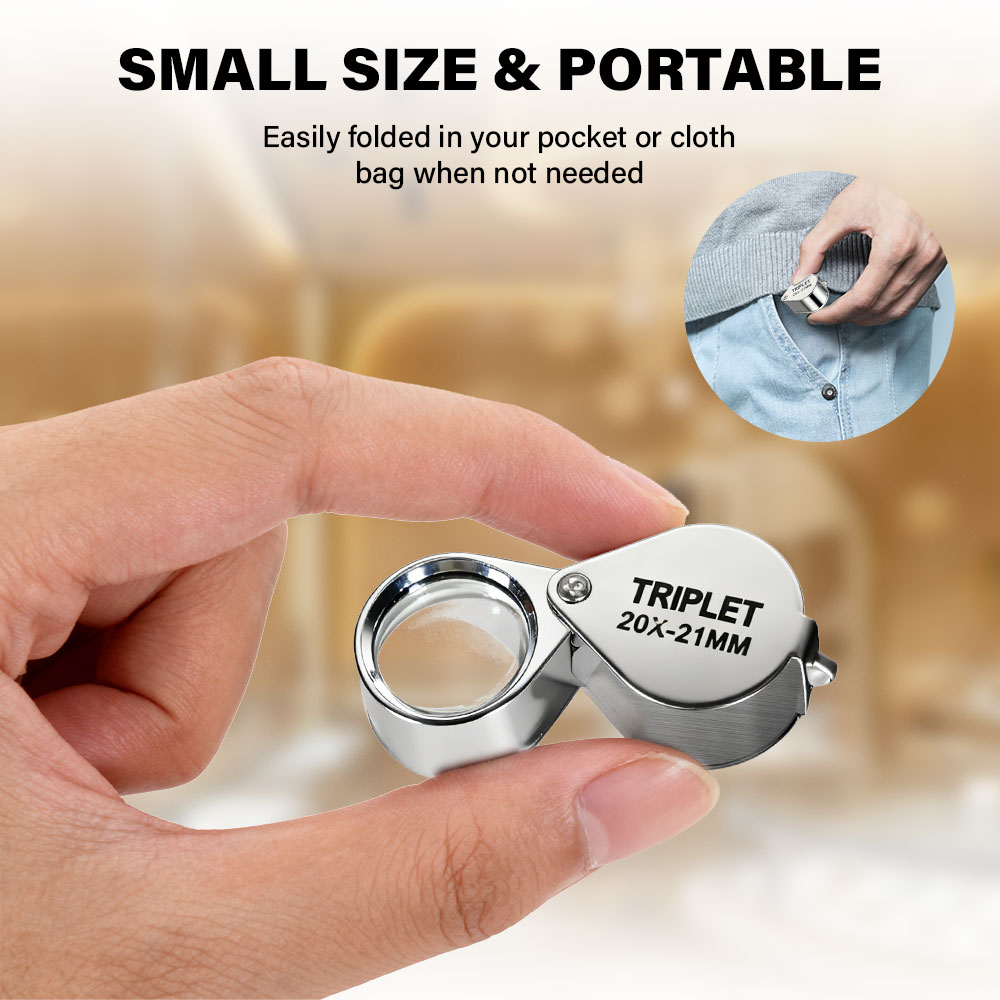Body Jewelry Websites - 10X-30X Sieradenloepvergrootglas met metalen opvouwbaar ontwerp