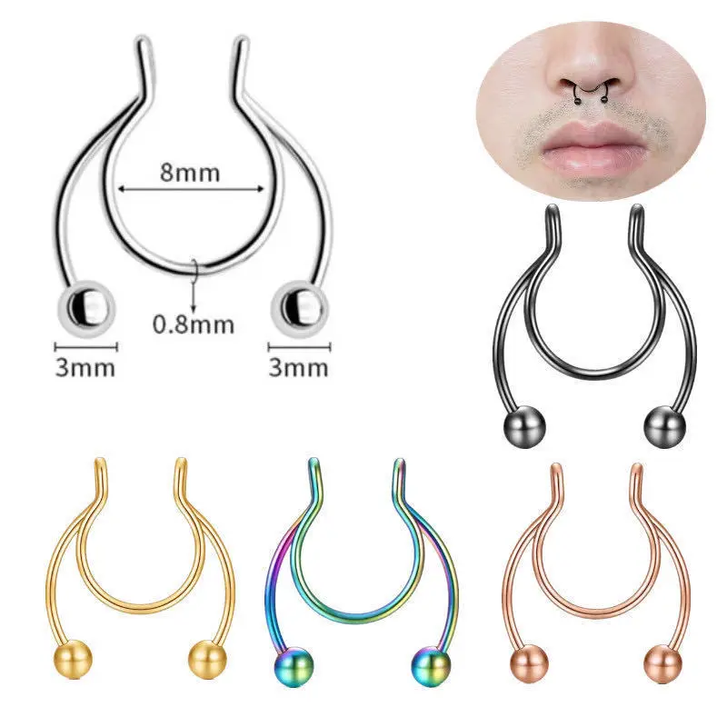 U-vormige nep-neusring hip hoe - Body Jewelry Septum recensie en prijs