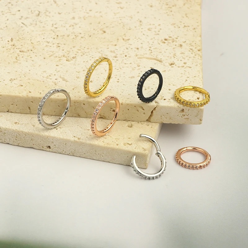 16G Clear CZ Neusring Hoop 316 - Body Jewelry Septum recensie en prijs