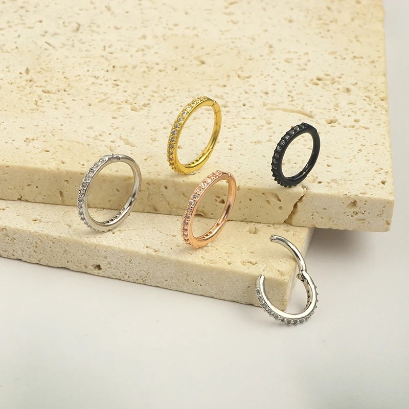 16G Clear CZ Neusring Hoop 316 - Body Jewelry Septum recensie en prijs