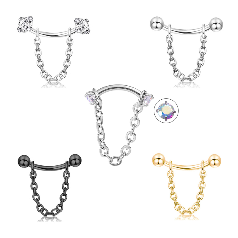 1pc Zirkoon Bal Kegel Wenkbrau - Rook Curved Barbell recensie en prijs