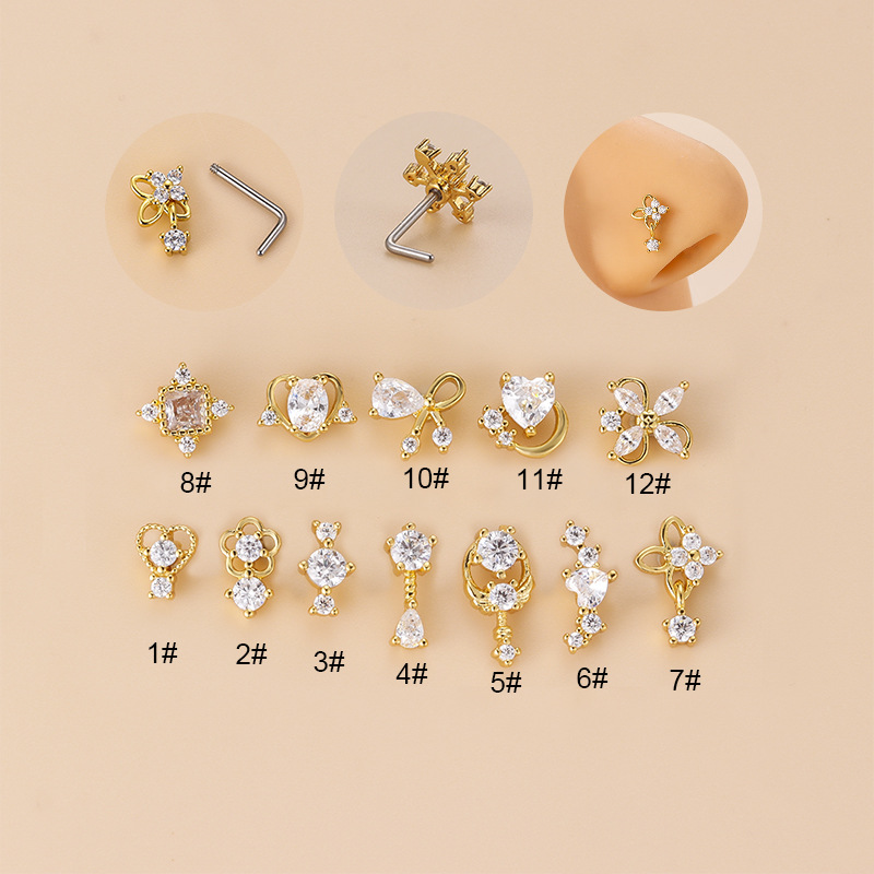 20G L-vormige kubieke zirkonia - Body Jewelry Septum recensie en prijs