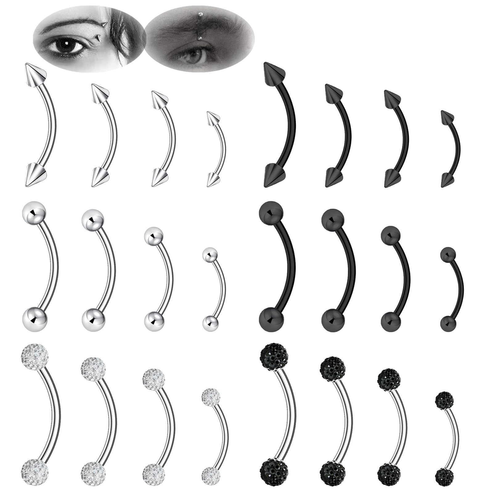 24pcs 16G wenkbrauw ring oor t - Rook Curved Barbell recensie en prijs