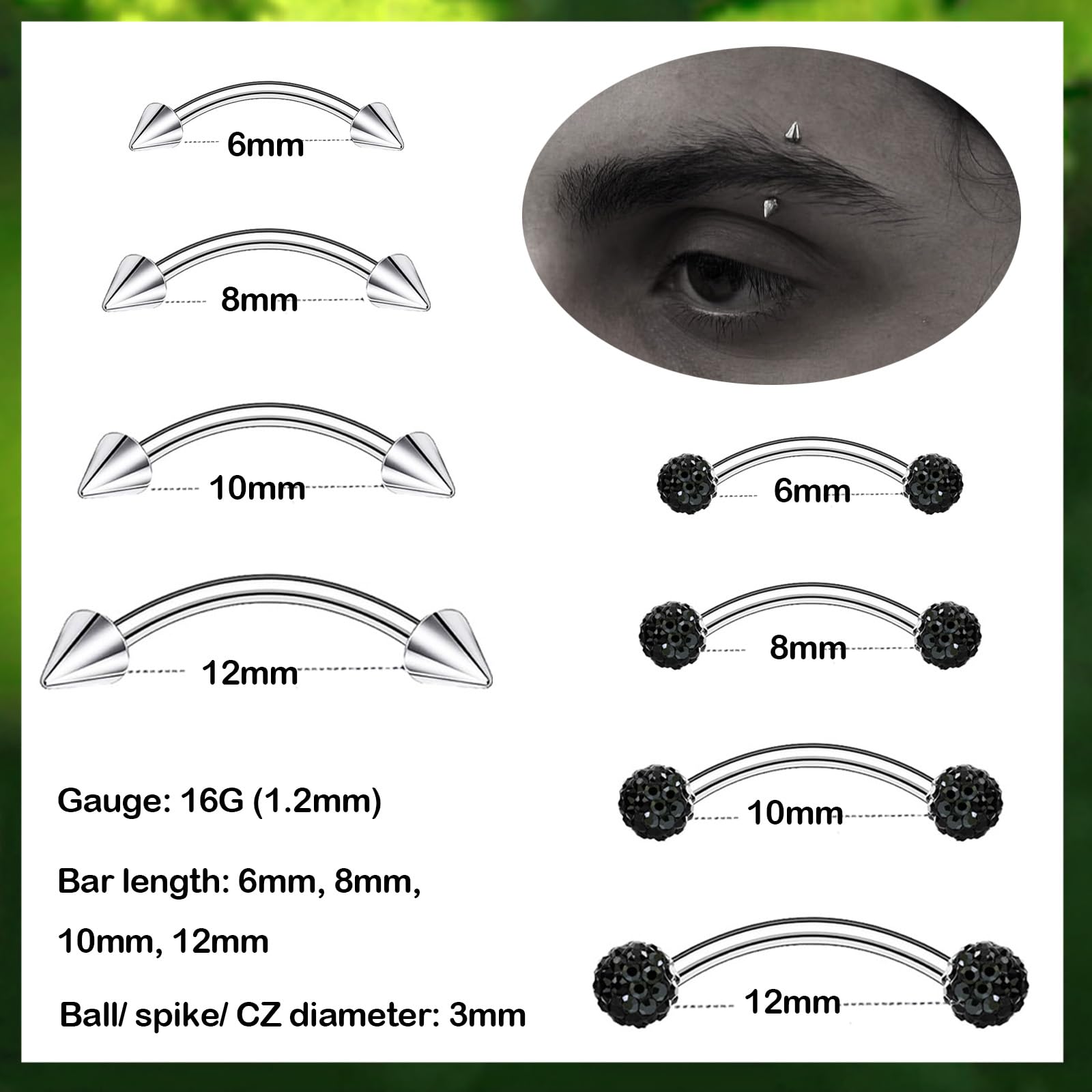 24pcs 16G wenkbrauw ring oor t - Rook Curved Barbell recensie en prijs