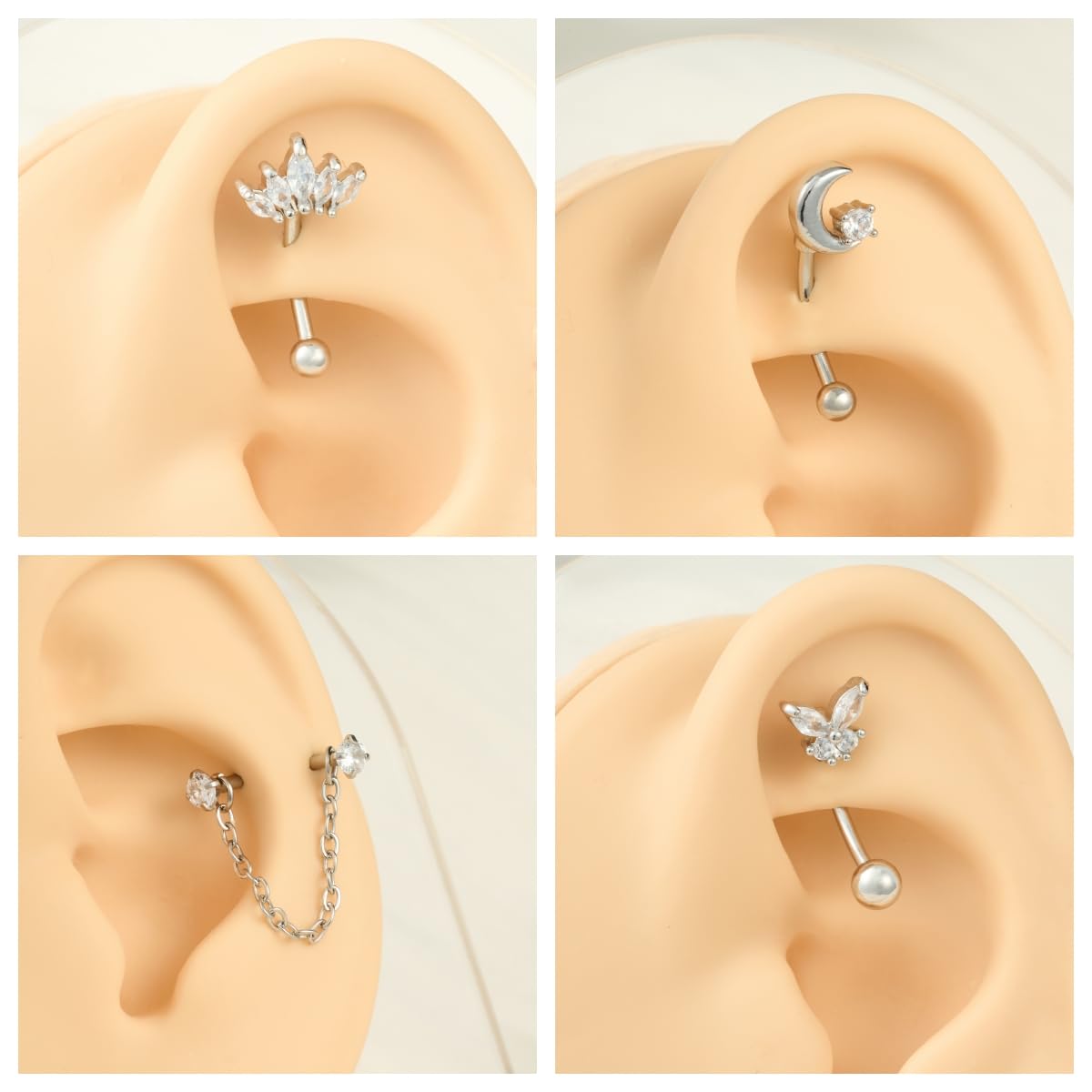 8PCS / Set 16G wenkbrauw ringe - Rook Curved Barbell recensie en prijs