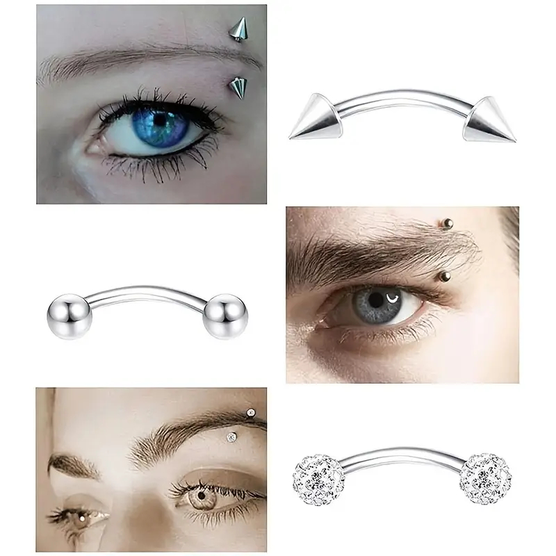 8PCS / Set 16G wenkbrauw ringe - Rook Curved Barbell recensie en prijs
