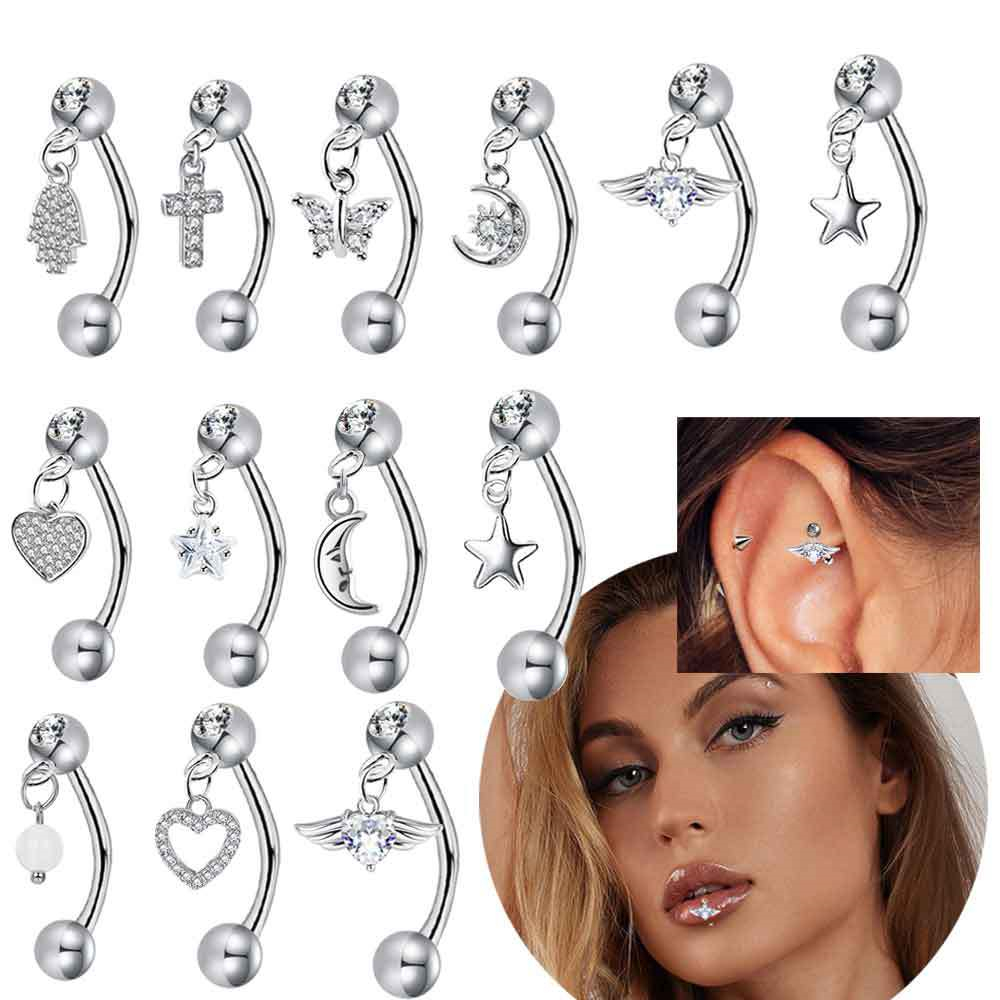 1PCS Vlinder Dangle Wenkbrauw  - Rook Curved Barbell recensie en prijs