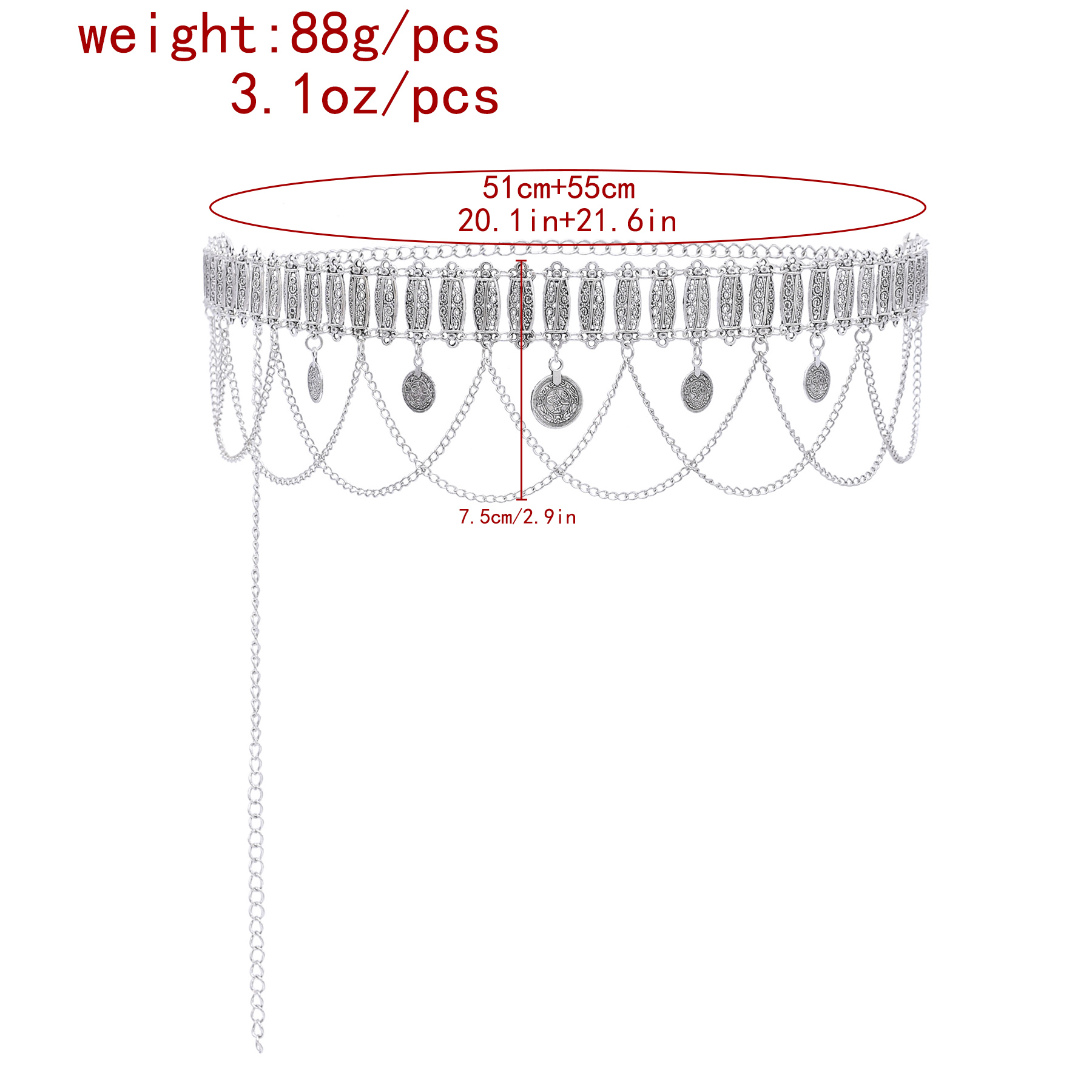 Niche Retro Design Zilver Gesn - Body Jewelry Waist Chains recensie en prijs