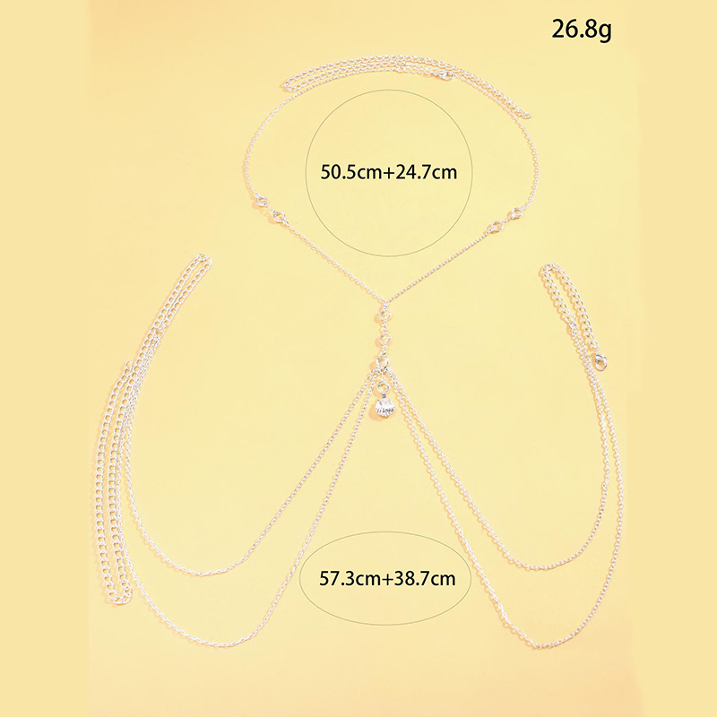 Dames zilverkleurige body chai - Body Jewelry Sale recensie en prijs