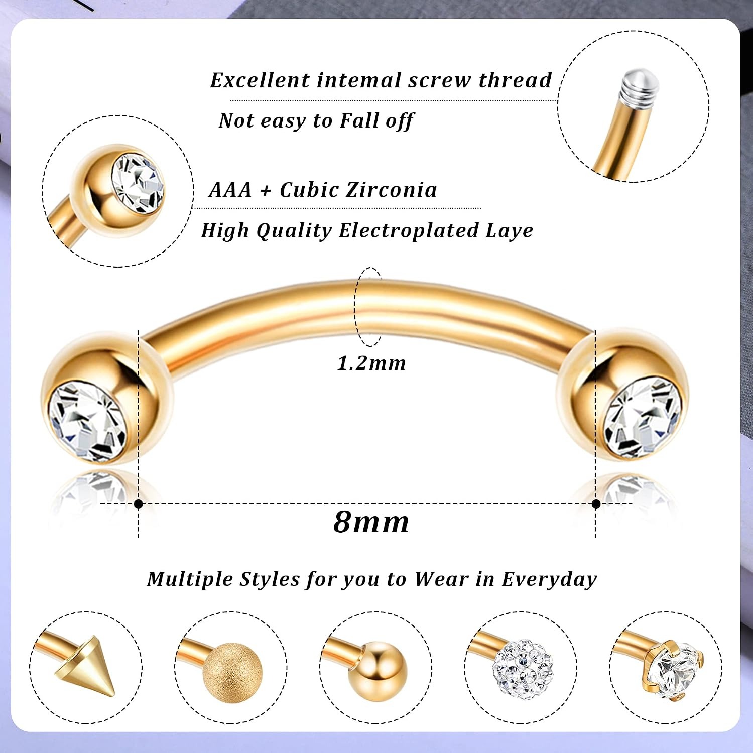 FASACCO 1PC 16G RVS Gebogen Ba - Rook Curved Barbell recensie en prijs