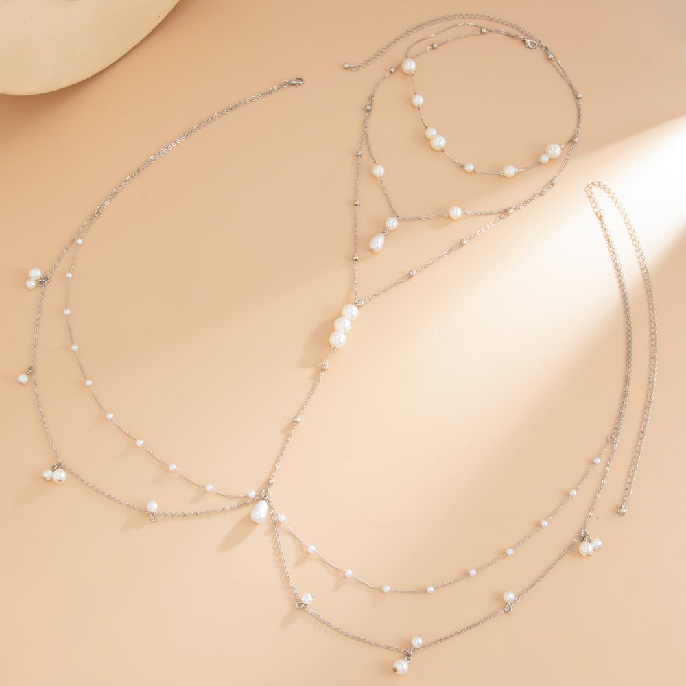 Multi-layer imitatie parel ket - Body Jewelry Waist Chains recensie en prijs