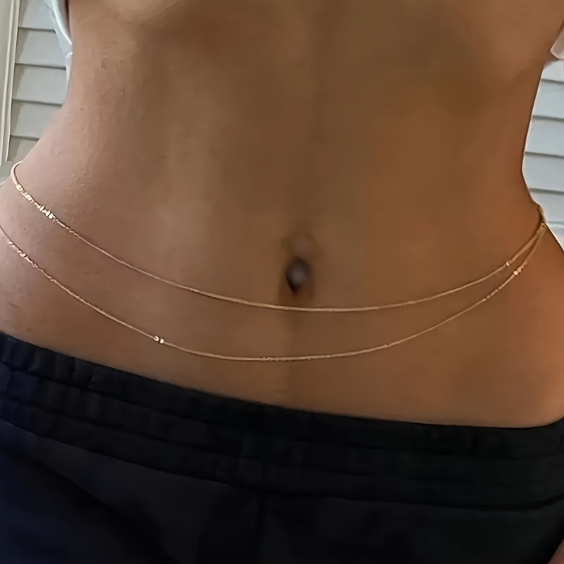 1 Dubbellaagse gouden metalen  - Body Jewelry Waist Chains recensie en prijs